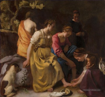 Diana et ses compagnons baroque Johannes Vermeer Peinture à l'huile